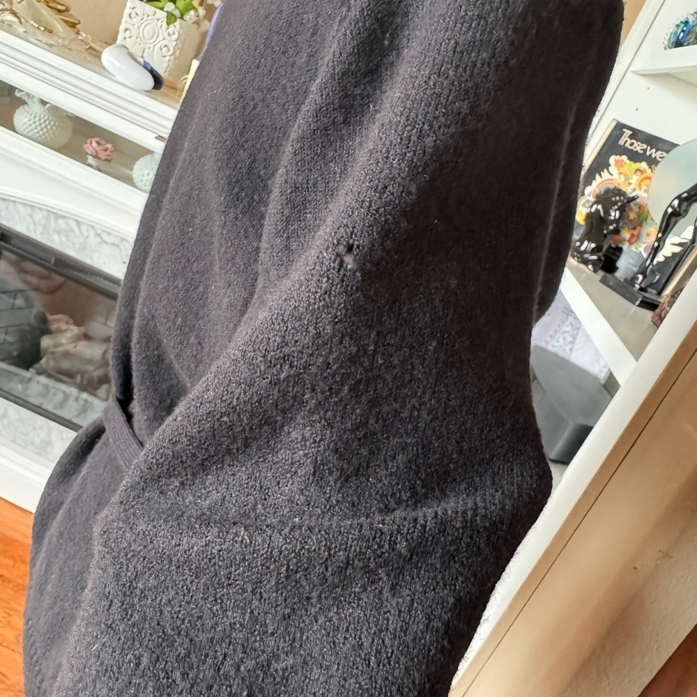 Ann Taylor Wool Black Open Collar Cardigan - Picture 6 of 10